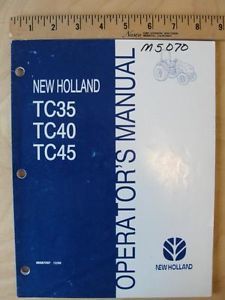 New Holland TC35 TC40 TC45 Tractor Operators Owners Manual 86587297
