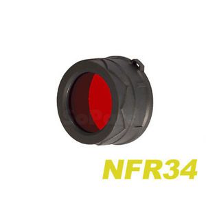 Nitecore NFR34 34mm Flashlight Filter Red Lens Cap Filter for MT25 MT26 EC25