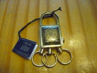Credan Toledo Damask Key Chain with Removable Rings 24K Gold Made in Spain New