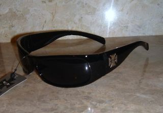 Mens Gangster Iron Cross Logo Sunglasses Black 6907