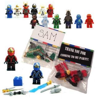 24 Lego Ninjago Figure Men Birthday Party Favor Bags Tags