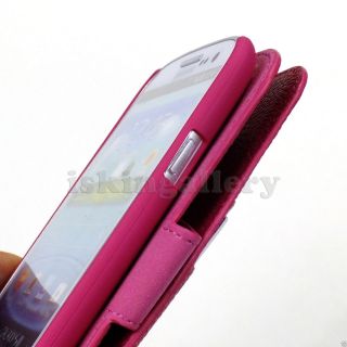 Luxury Magnetic Card Holder PU Leather Flip Case for Samsung Galaxy S3 i9300 Pnk