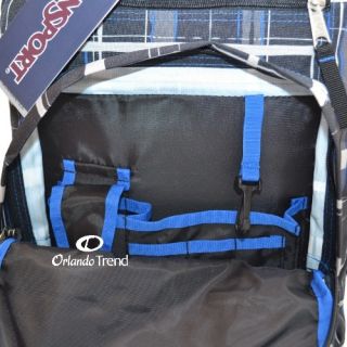 Jansport Big Student Backpack Blue Streak Painted Black Plaid Bag School Book