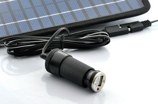 3 5W 18V Emergency Solar Battery Charger USB 12V Cigarette Lighter Adapter Strap
