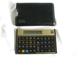 HP 12C Financial Calculator Original 1980's w Leather HP Case Nice 002900525539