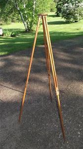 Antique Wood Wooden Camera Tripod Stand Steampunk Industrial Lamp Light Fixture