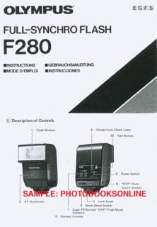 Olympus F280 Flash Instruction Manual English French German Spanish