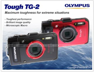 Olympus Tough TG 2 Water Shock Freeze Crush Proof GPS Digital Camera Black