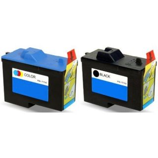 2 Pk Dell 7Y743 Black 7Y745 Tri color Series 2 Ink Cartridges for Dell A940 A960