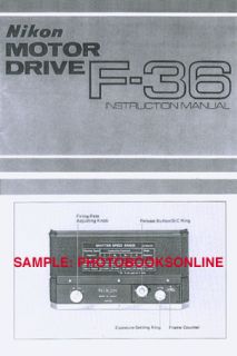 Nikon F 36 Motor Drive Instruction Manual 1970
