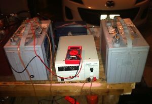 gel battery bank and 20 amp dc regulated power supply . 