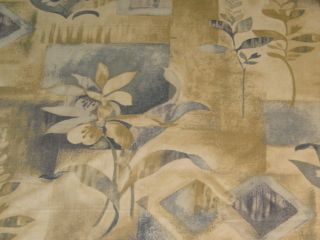 Details about Mill Creek Taylor Slate Blue Tan Cotton Print Fabric