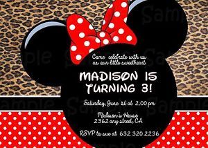 Minnie Mouse Invitation Printable, Custom, Birthday, Baby Shower