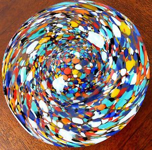 Details about MURANO GLASS MULTICOLORED BOWL/PLATE, HAND BLOWN