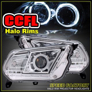 2010 Ford Mustang CCFL Halo Projector Chrome Clear Headlight LH RH