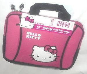 New Gift Genuine Pink Hello Kitty Neoprene Carry Case 12" Netbook Laptop Awesome