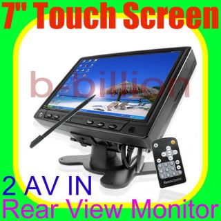 7" Car PC Reverse Color Display 2 RCA AV VGA POS Touch Screen TFT LCD Monitor CA