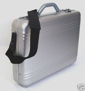 New Aluminum 17" Laptop Bag Briefcase Attache Notebook Hard Case Silver Color