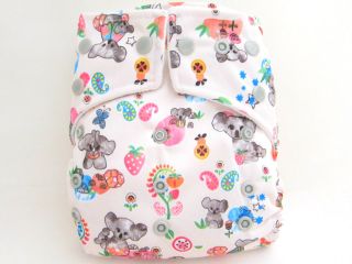 12 Kawaii Baby New Double Layered Fun Print OS Cloth Diapers 24 Large Inserts