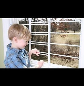 6 Bar 22 inch High White Adjustable Child Safety Window Security Guards Bars