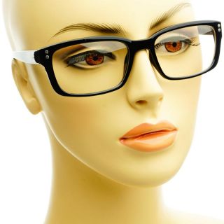 Reading Optical Style Clear Lens Rectangular Eye Glasses Frames Black
