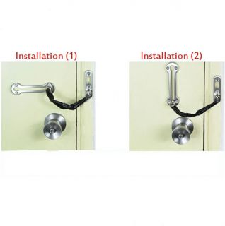 Door Locking Safety Security Chain Guard Peep Slide Bolt with Fixing Screws Free