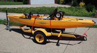 Hobie Pro Angler Fishing Kayak Boat Mirage Drive with Trailer Motor Livewell Etc
