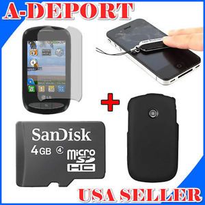 4GB MicroSD Memory Card Cleaner Case Screen Protector for LG 800G Cookie Style
