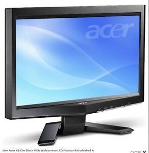 16" 16in Acer X163W Black VGA Widescreen LCD Monitor 1366x768  4718235651725