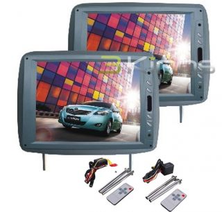 New TView T120PL 12" Gray Headrest Widescreen LCD Monitors w Remotes T120PLGR