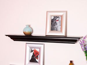 36" Black Crown Molding Wall Floating Shelf Ledge Fireplace Shelving