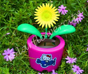 Flip Flap Solar Power Dancing Flower Hello Kitty