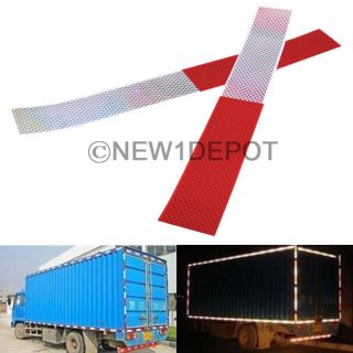 Hot 40P Red Silver Reflective Safety Strip Tape Sticker for Car Truck SUV Bike