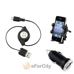 Air Vent Holder Mount Mini Car Charger Cable USB for Samsung Galaxy Note 3 N9000