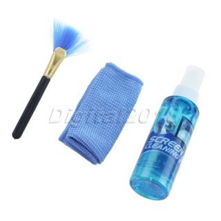 LCD LED Plasma Computer Monitor Screen Cleaning Cleaner Kit Cloth 3 In1
