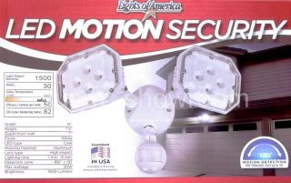 New 2 Light LED Motion Sensor Security Safety Flood Lamp 180 Degree Sensing