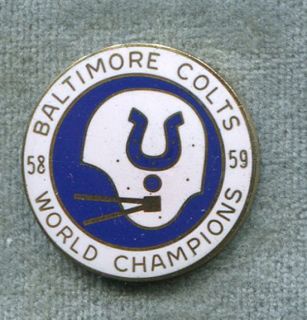 Baltimore Colts 1958 1959 Press Pin with Case World Champions