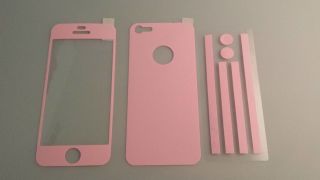 iPhone 5 Colored Screen Protector Pink Front Back Sides