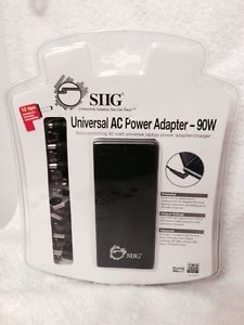 SIIG Universal AC Power Adapter 90W 12 Adapter Tips Auto Adjusts 15V 24V New