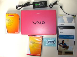 Pink Sony Vaio VGN C290 Laptop w Office Standard Small Business 2007
