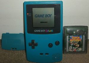 Nintendo Game Boy Color Teal Handheld System with Accessories 0045496710804