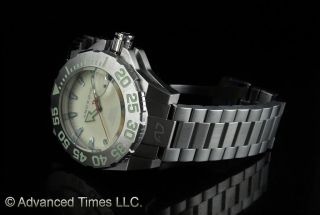 Android Men's Divemaster Silverjet 500 Automatic Light Green Dial Bracelet Watch