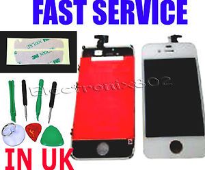 iPhone 4S LCD Display Front Glass Panel Touch Screen Digitizer Tools White UK