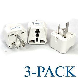 Ceptics Grounded Universal Plug Adapter for Australia China Type I 3 Pack