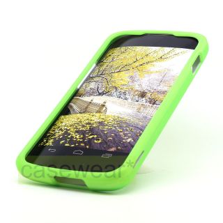 Green Rubberized Hard Case Cover for LG Google Nexus 4 Phone Accessory New