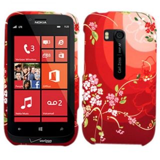 Flower Blossom on Red Nokia Lumia 822 Atlas Case Phone Cover Accessory Verizon