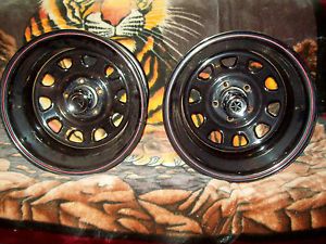 15" x 10" Wide Rear Wheels Dodge Ford Hot Rods Rat Rods 5 on 4 1 2" Powdercoated