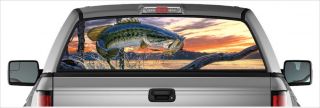 Largemouth Bass Fishing Rear Window Graphic Tint Decal Fishing Truck Decals  on PopScreen
