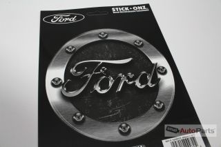 Ford Gas Tank Cap Round Vinyl Machined Chrome Look Logo Decal Sticker