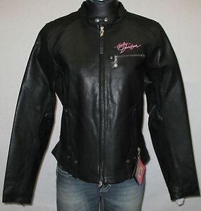 Womens Harley Davidson Pink Label Leather Motorcycle Fashion Jacket 98160 10VW